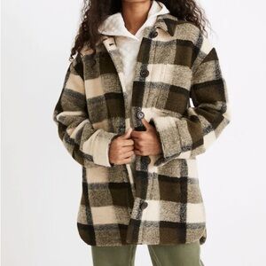 Madewell Belrose Shirt-Jacket in Maran Plaid